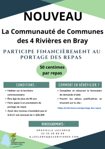 Lire la suite à propos de l’article Aide financière pour le portage de repas