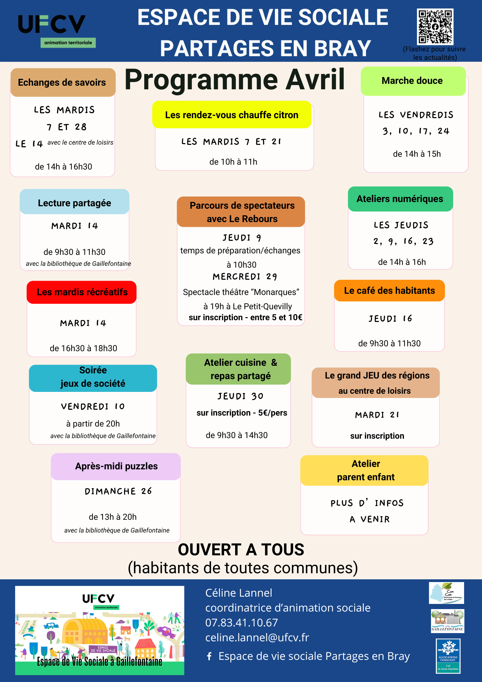 programme avril EVS Partages en Bray