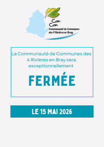 Lire la suite à propos de l’article 15 mai : Fermeture exceptionnelle de la CC4R